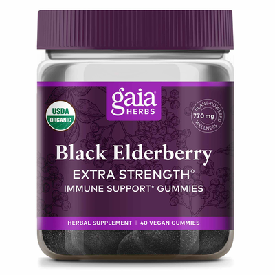 Extra Strength Black Elderberry Gummies (Gaia Herbs)